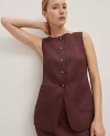Ann Taylor The Long Crew Neck Vest In Rich Walnut