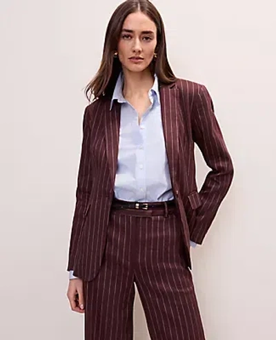 Ann Taylor The Long One Button Blazer In Brown