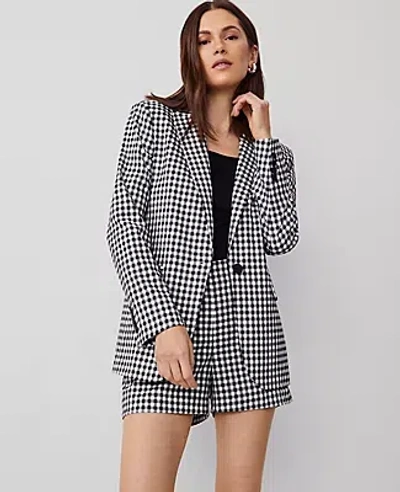 Ann Taylor The Longline Blazer In Black/white Multi