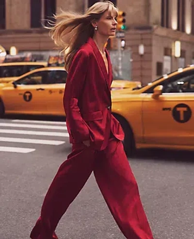 Ann Taylor The Longline Blazer In Gingham Red