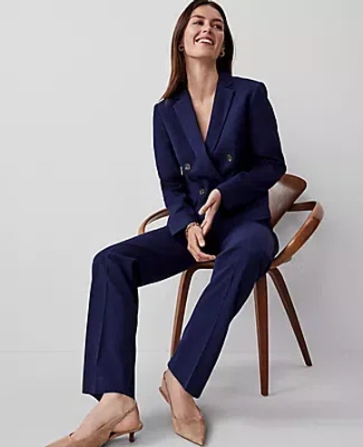 Ann Taylor The Mid Rise Straight Pant In Navy