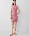 Ann Taylor The Petite Mock Neck Shift Dress In Pink Sea Shell