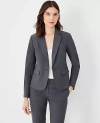 Ann Taylor The Notched One Button Blazer In Seasonless Stretch In Modern Charcoal
