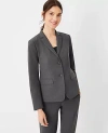 Ann Taylor The Notched Two Button Blazer In Seasonless Stretch In Modern Charcoal