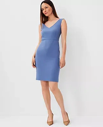 Ann Taylor The Open V-neck Sheath Dress In Precious Sapphire