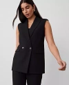 Ann Taylor The Oversized Double-breasted Vest In Black