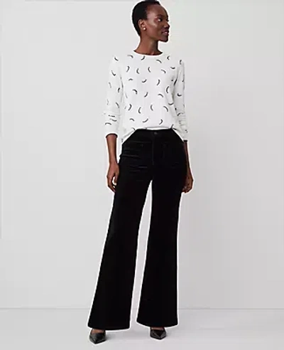 Ann Taylor The Patch Pocket Corduroy Flare Pant In Black