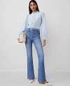 Ann Taylor The Patch Pocket Flare Jean In Light Vintage Indigo Wash