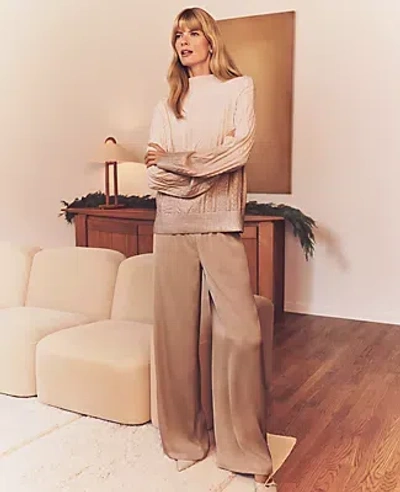 Ann Taylor The Perfect Wide-leg Pant In Cappuccino Tan