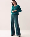 Ann Taylor The Perfect Wide Leg Pant In Green Marais