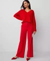 Ann Taylor The Perfect Wide Leg Pant In Iconic Red