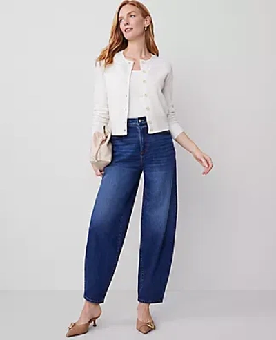 Ann Taylor The Petite Barrel Jean In Original Medium Stone Wash