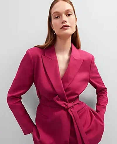 Ann Taylor The Petite Belted Blazer In Purple