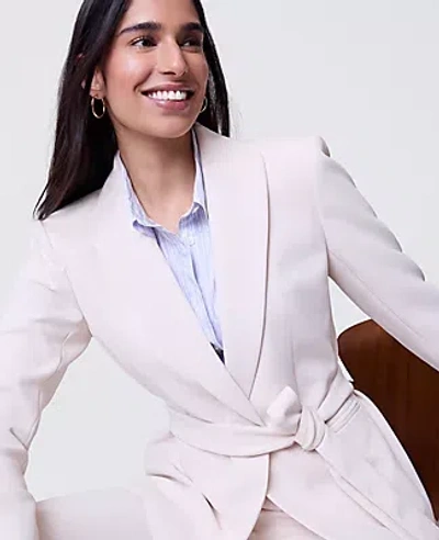 Ann Taylor The Petite Belted Blazer In White