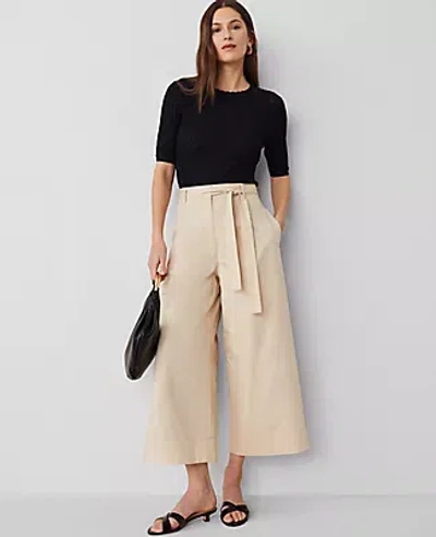Ann Taylor The Petite Belted Cropped Palazzo Pant In Sands Edge