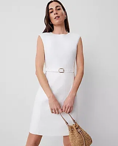 Ann Taylor The Petite Belted Shift Dress In White