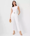 Ann Taylor The Petite Belted Taper Pant In White