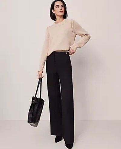 Ann Taylor The Petite Button Tab Trouser In Black