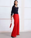 Ann Taylor The Petite Button Trim Sailor Wide-leg Pant In Bright Cherry