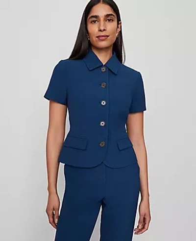 Ann Taylor The Petite Collared Jacket In Gray