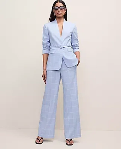Ann Taylor The Petite Collarless Belted Blazer In Blue