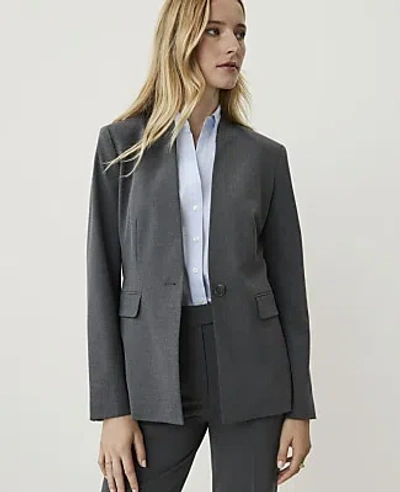 Ann Taylor The Petite Collarless Blazer In Gray