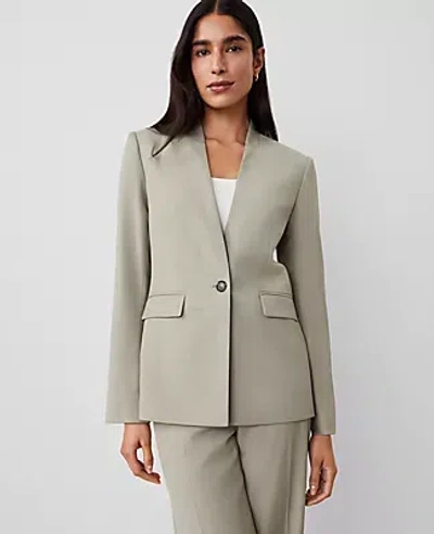 Ann Taylor The Petite Collarless Blazer In Seagrass