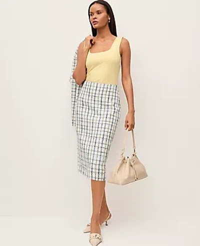 Ann Taylor The Petite Column Midi Skirt In Nude