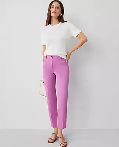 Ann Taylor The Petite Cotton Crop Pant In Orchid Glow