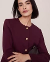 Ann Taylor The Petite Crew Neck Jacket In Burgundy
