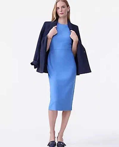 Ann Taylor The Petite Crew Neck Sheath Dress In Blue
