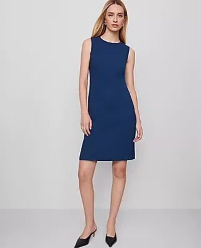 Ann Taylor The Petite Crew Neck Shift Dress In Gray