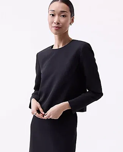 Ann Taylor The Petite Crew Neck Top In Black