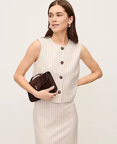 Ann Taylor The Petite Crop Crew Neck Vest In Neutral