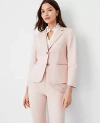 Ann Taylor The Petite Cropped Two Button Blazer In Stretch Cotton In Pink Dust