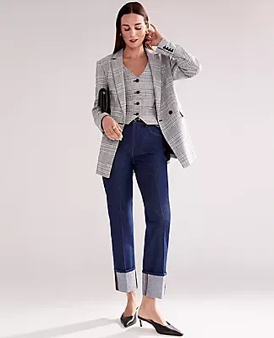 Ann Taylor The Petite Cuffed Straight Jean In Classic Rinse Wash
