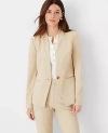 Ann Taylor The Petite Cutaway Blazer In Bi-stretch In Toasted Oat