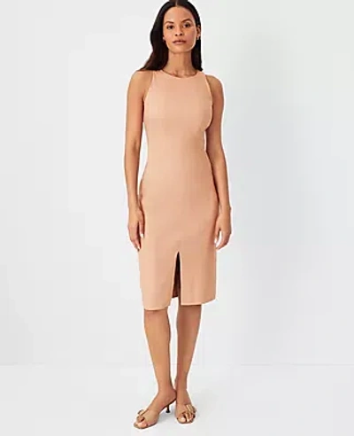 Ann Taylor The Petite Cutaway Sheath Dress In Camel Taupe