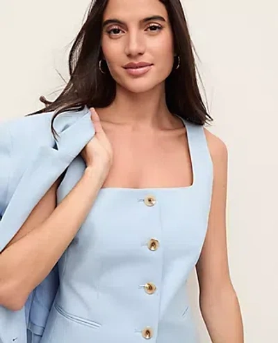 Ann Taylor The Petite Cutaway Square Neck Vest In Blue