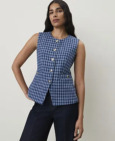 Ann Taylor The Petite Cutaway Vest In Double Blue