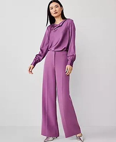 Ann Taylor The Petite Darted Wide-leg Pant In Wisteria Shadow