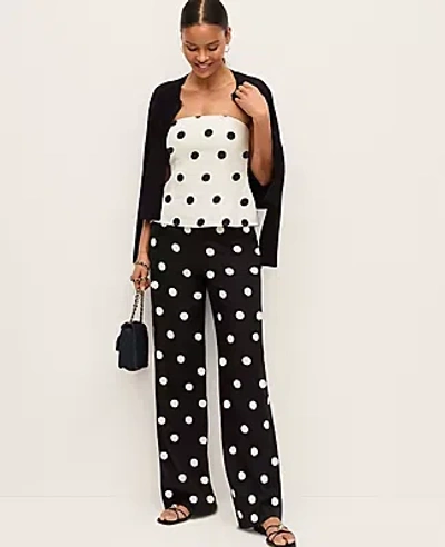 Ann Taylor The Petite Dotted Side Zip Pant In Black