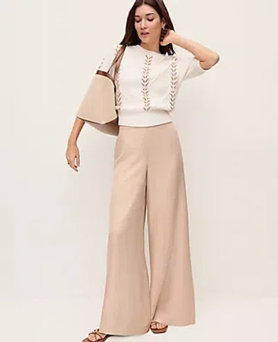 Ann Taylor The Petite Easy Wide-leg Pant In Brown