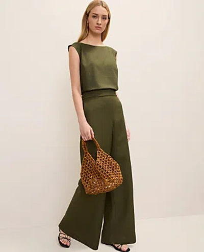 Ann Taylor The Petite Easy Wide-leg Pant In Green