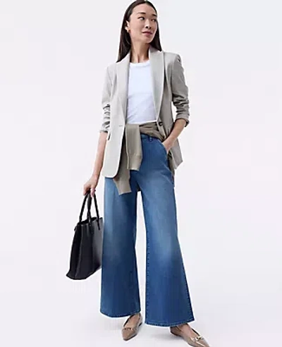 Ann Taylor The Petite Fitted Blazer In Gray