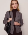 Ann Taylor The Petite Fitted Double Breasted Blazer In Gray