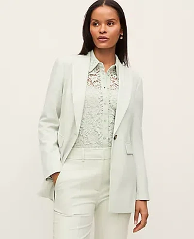 Ann Taylor The Petite Fitted Long Blazer In Blue