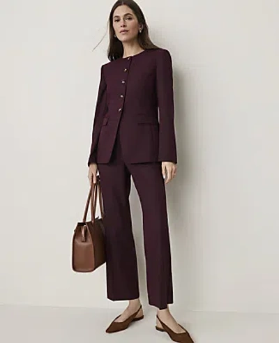 Ann Taylor The Petite Flare Ankle Pant In Burgundy