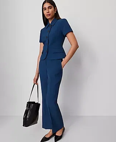 Ann Taylor The Petite Flare Ankle Pant In Gray