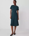 Ann Taylor The Petite Flare Dress In Deep Slate Green